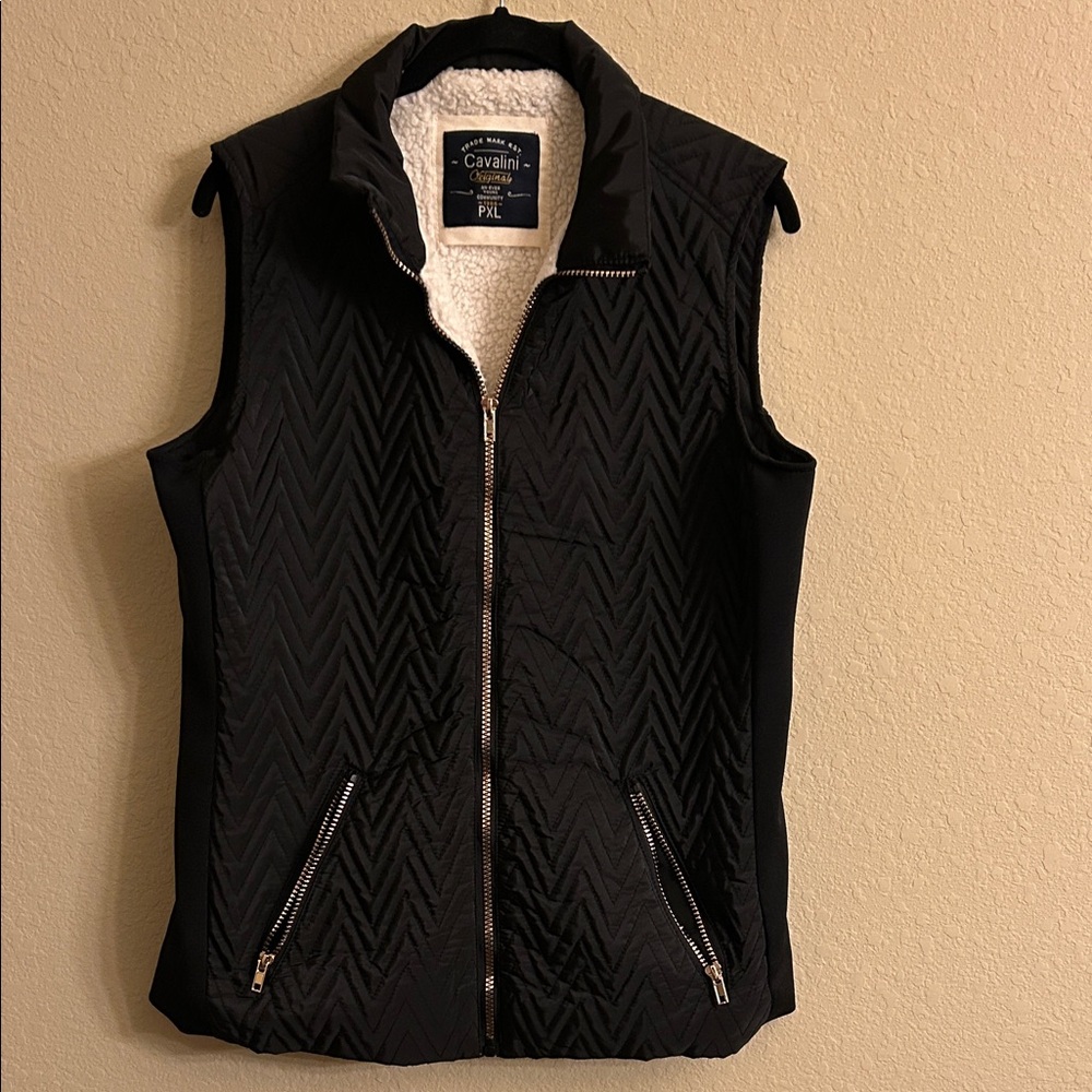 Cavalini Cream and Black Quilted Vest